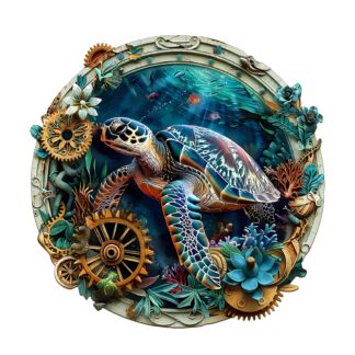 Wooden Jigsaw Puzzle-Embossed Turtle