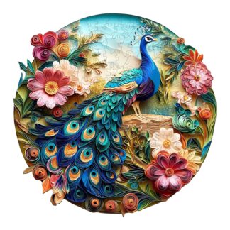 Wooden Jigsaw Puzzle – Colorful Peacock