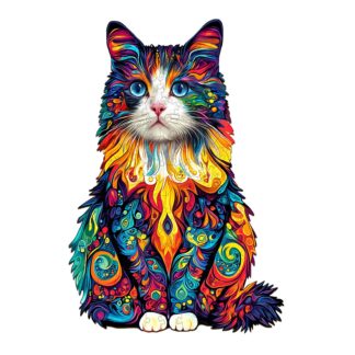 Colorful Ragdoll Cat 2 – Wooden Jigsaw Puzzle