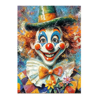 Wooden Jigsaw Puzzle – Oil painting clown